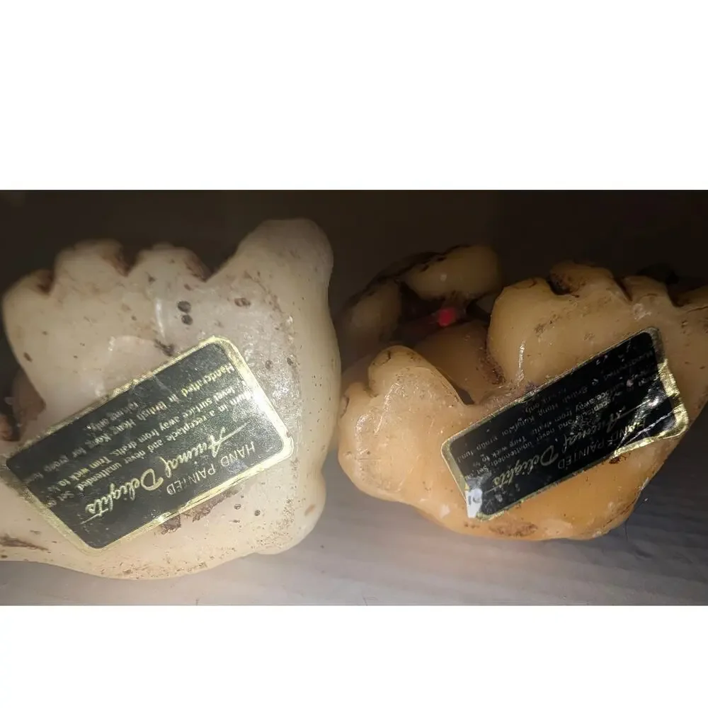 2 Vintage Animal Delights Basset Hound Dog Candle British Hong Kong